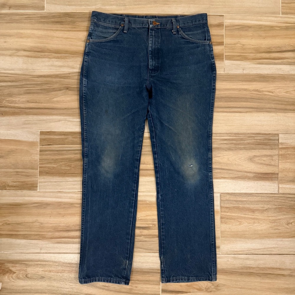 Wrangler 936PWD Cowboy Cut Slim Fit Jeans Mens 36x32 Blue Denim High Rise